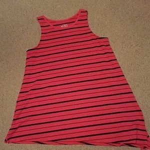 Size 14, girls, pink and black striped tank top